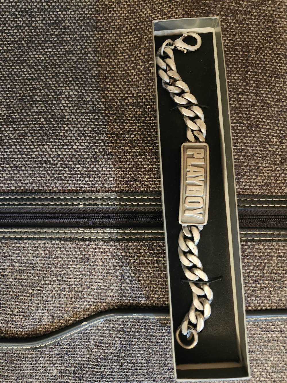 PLAYBOY Silver-Tone Men's Chain Bracelet